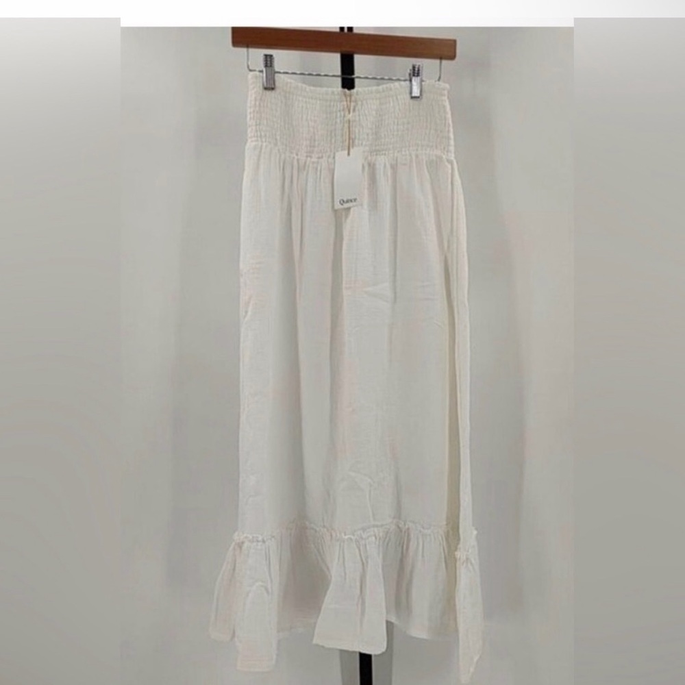 Quince White Maxi Skirt with Ruffle Hem - Picture 3 of 3